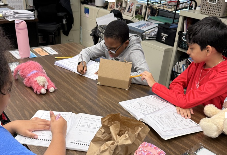 Students at tables doing a science experiment
