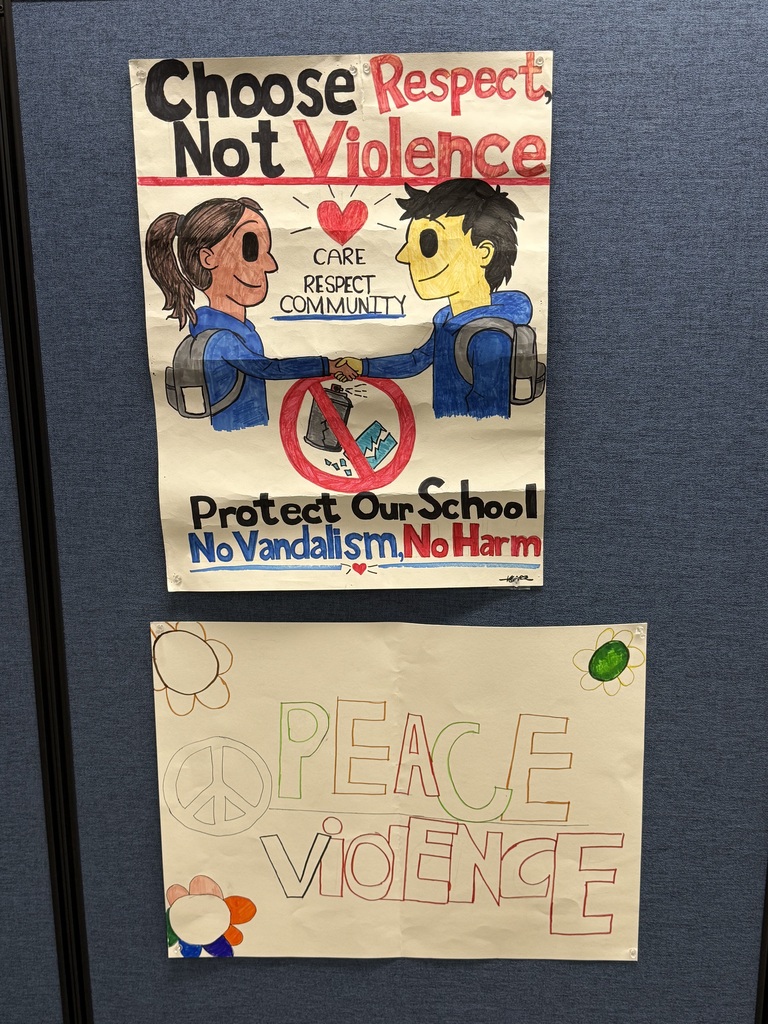 Posters promoting peace, displayed in the MRC