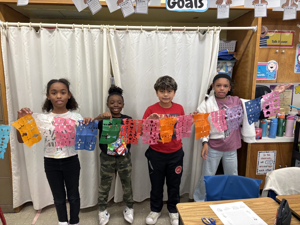 Mrs. Lillis' 3rd grade World Language students made Papel Picado while they were learning about Dia de los Muertos