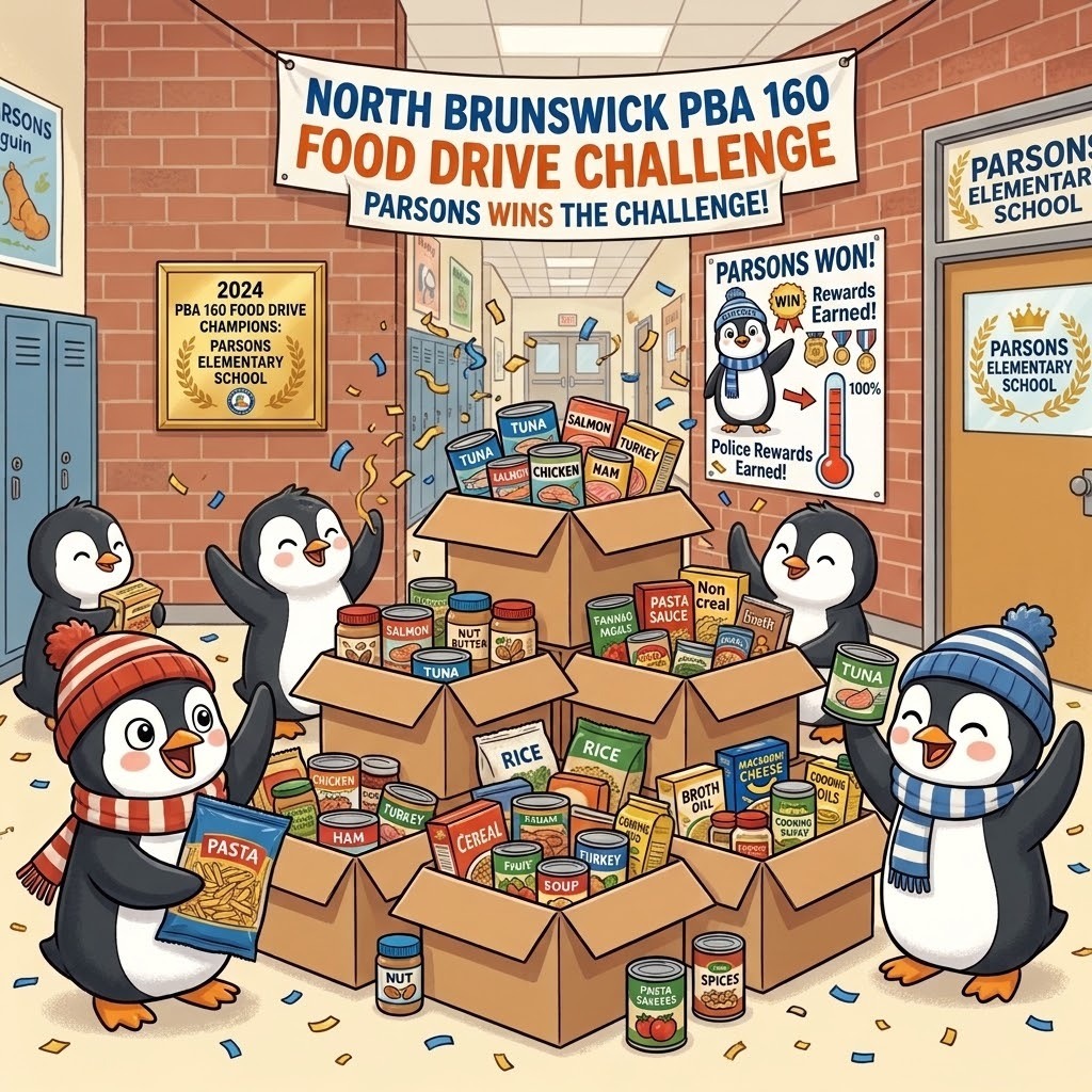 Penguin cartoons packing boxes with canned goods