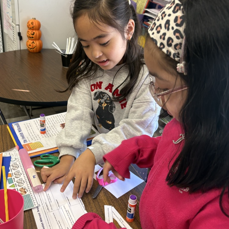 Students working together at desks