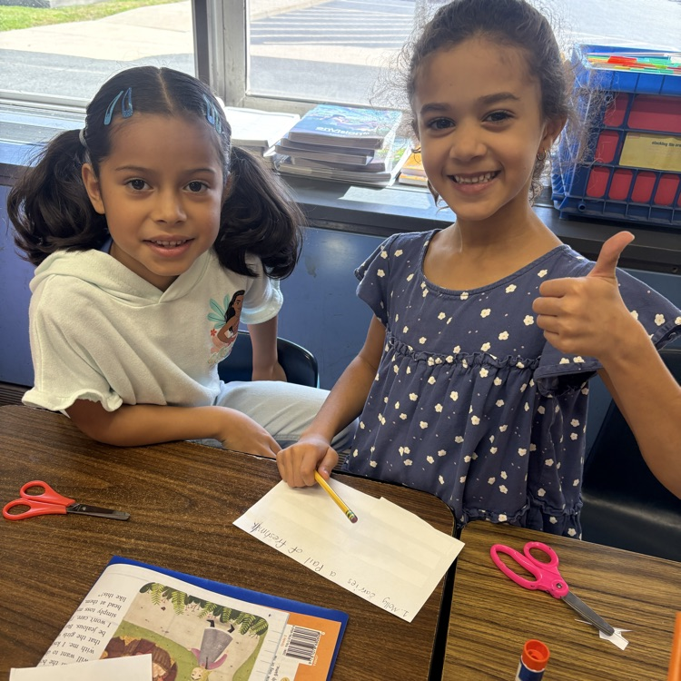 Students working together at desks