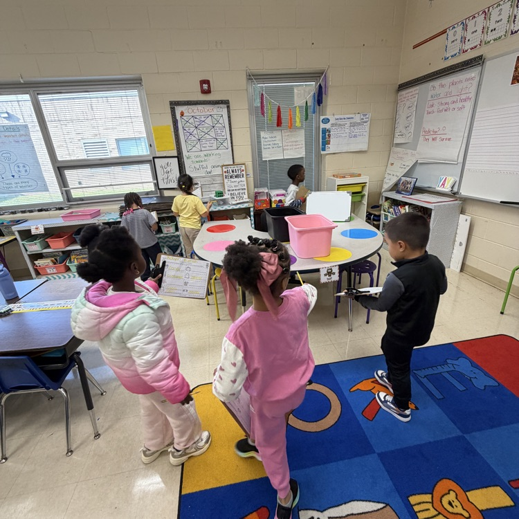 Students doing a vocab activity in the classroom
