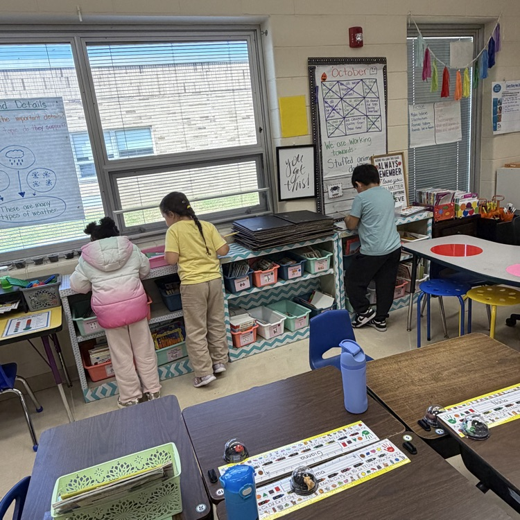 Students doing a vocab activity in the classroom