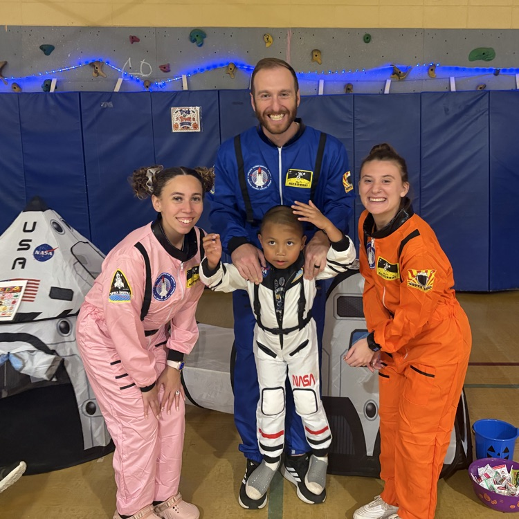 students at halloween event
