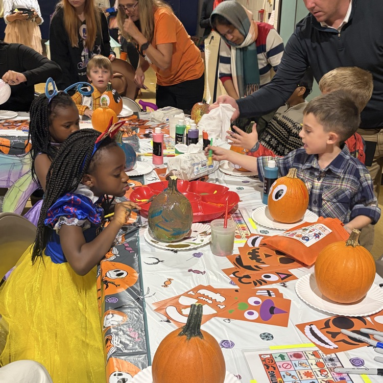 students at halloween event