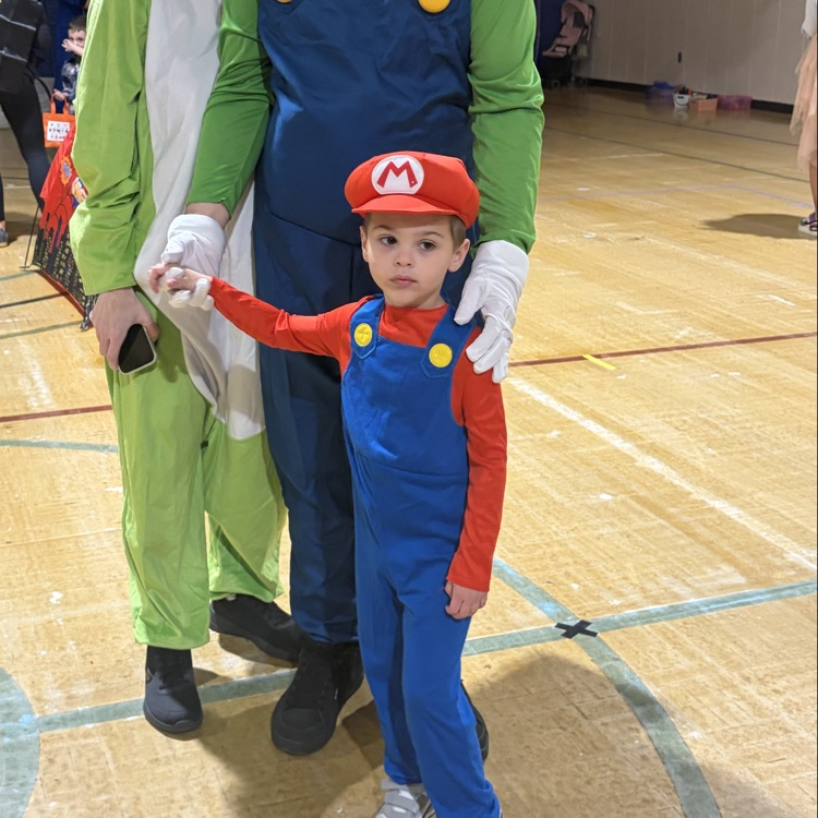 student at halloween event