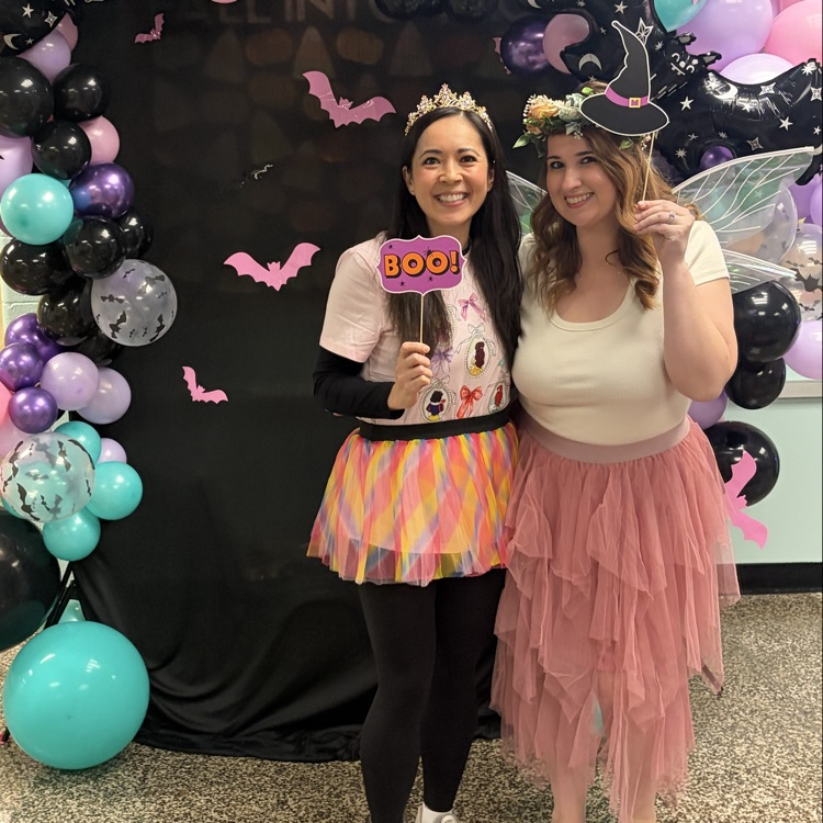 staff at halloween event