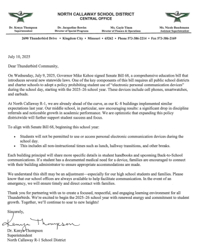 Cell Phone Policy Change