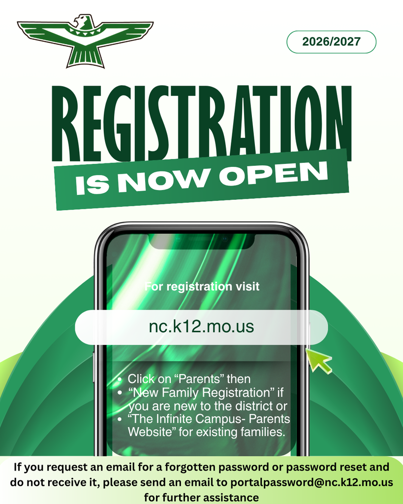 flyer advertising online registration. If you need to register go to the school website and click on the link for parents.