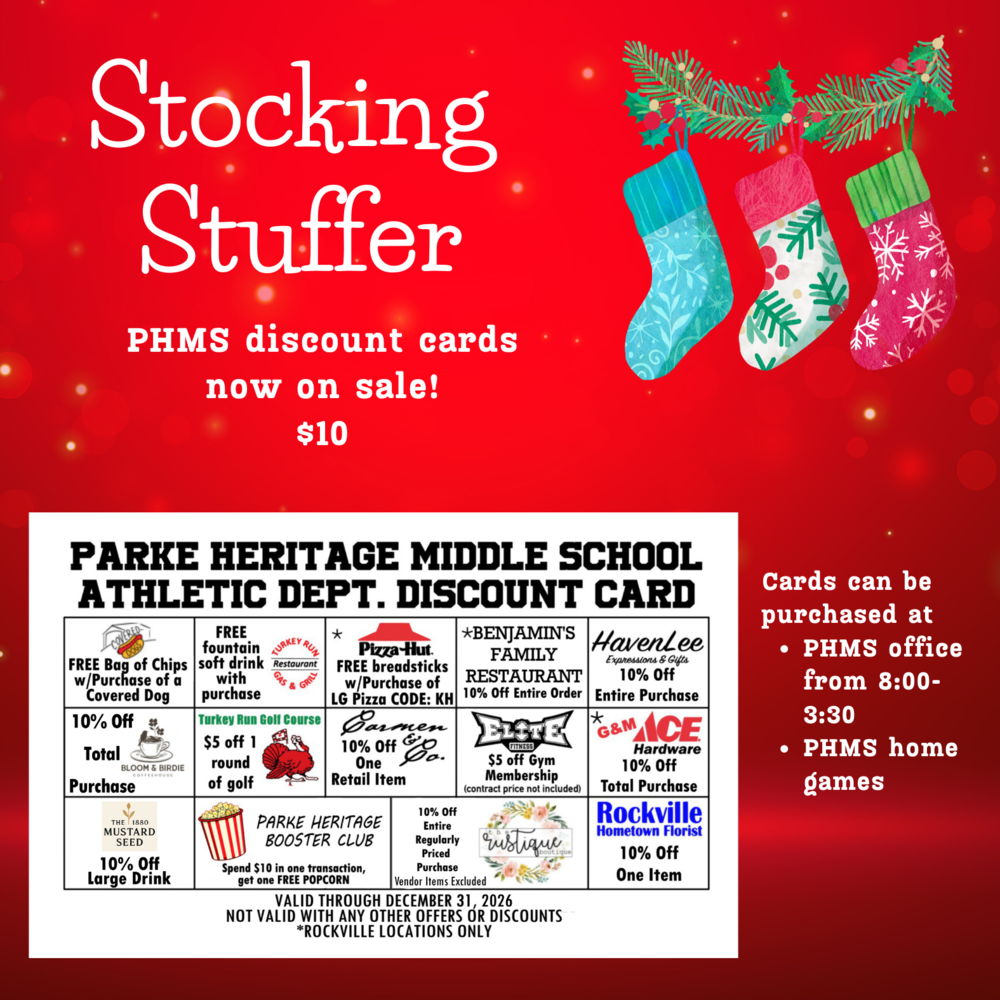 graphic with stockings and a photo of a discount card and information for buying the card for $10