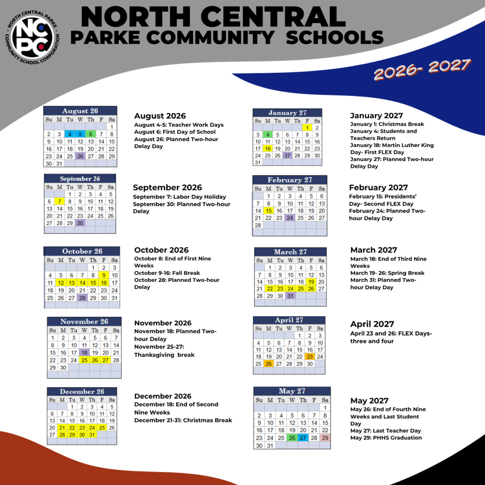 school calendar for 2026-2027