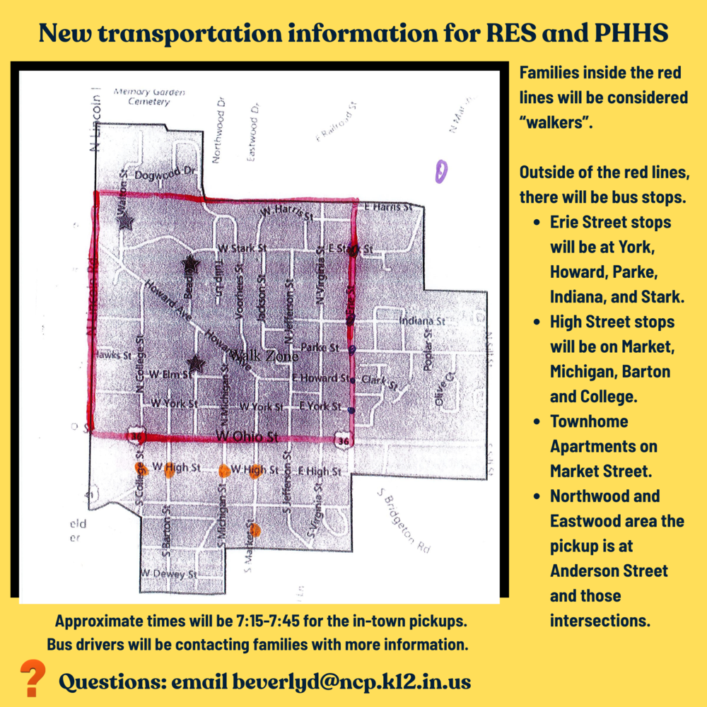 graphic showing map of new transportation information