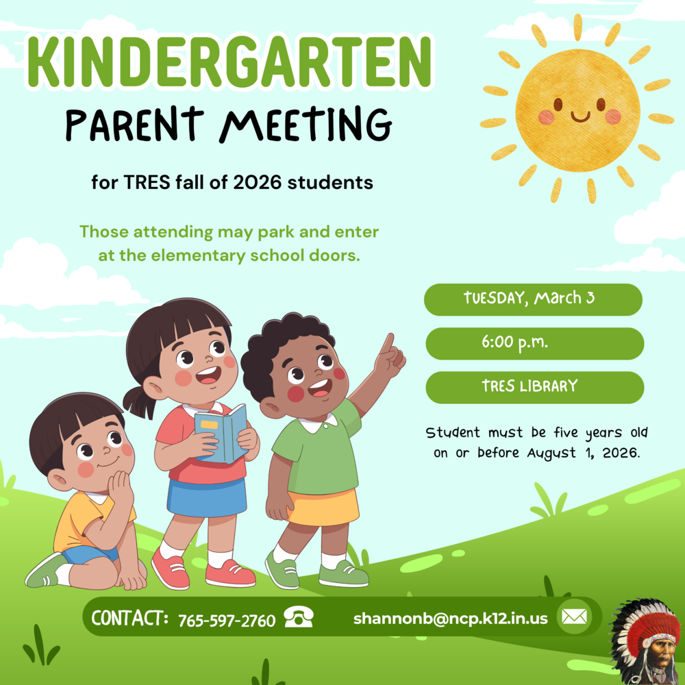 graphic with children and a sun and information for the kindergarten parent meeting