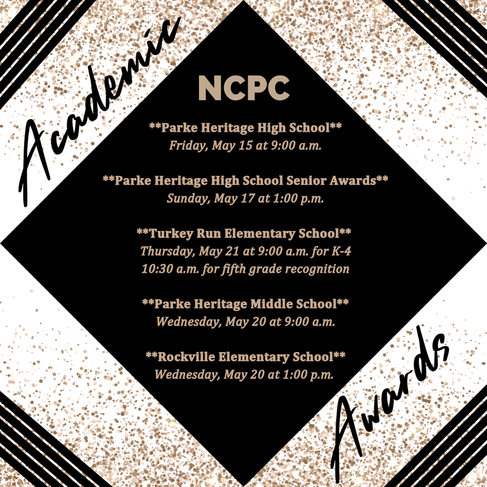 graphic with lines and a diamond and information for the academic awards programs