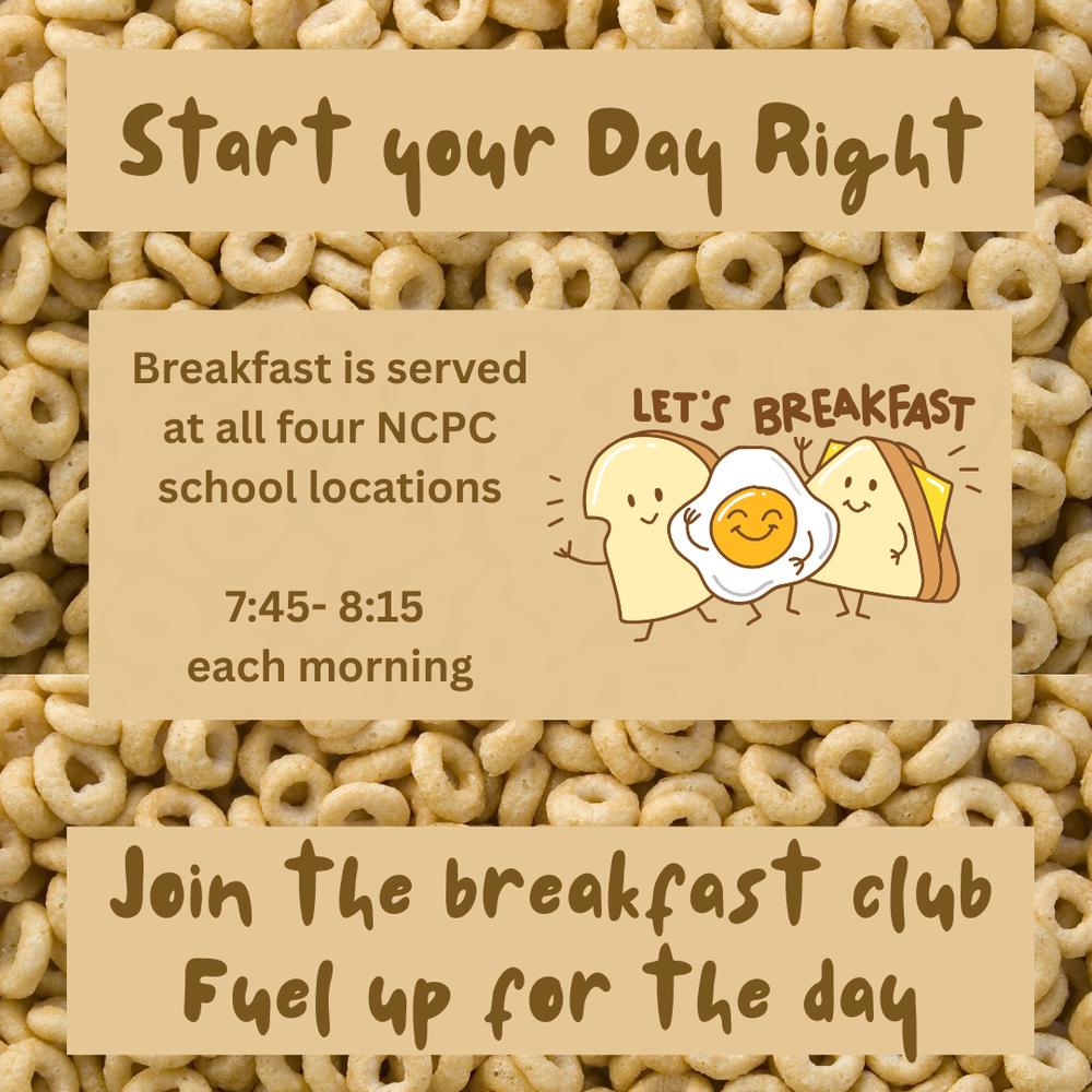 graphic with information about breakfast for students