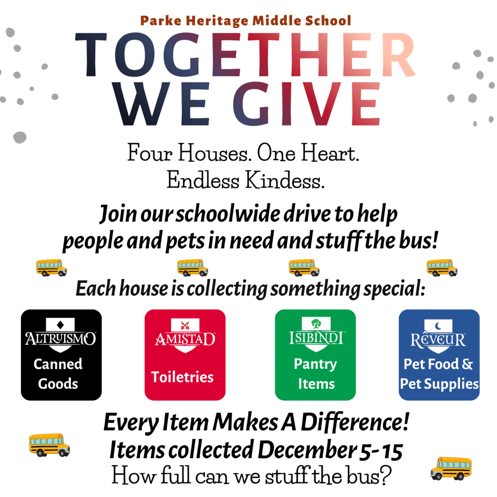 graphic with information for the food drive