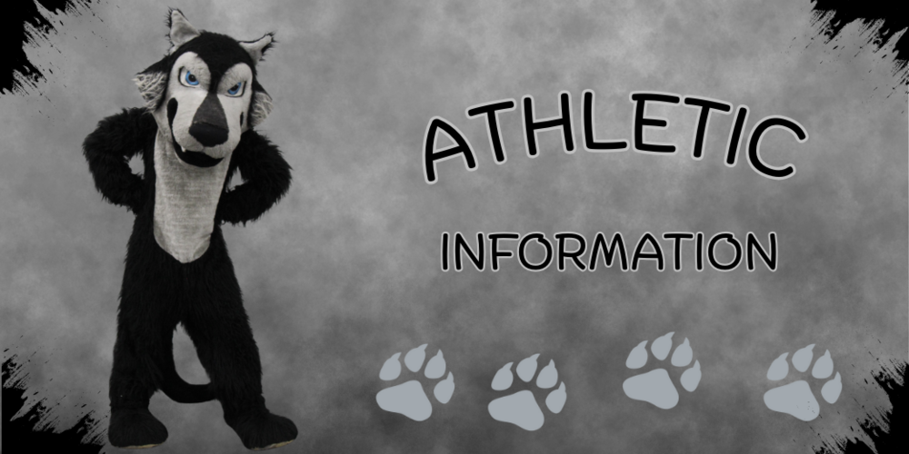 graphic with a wolf and the words athletic information