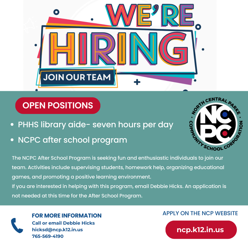 graphic with information for current employment opportunities