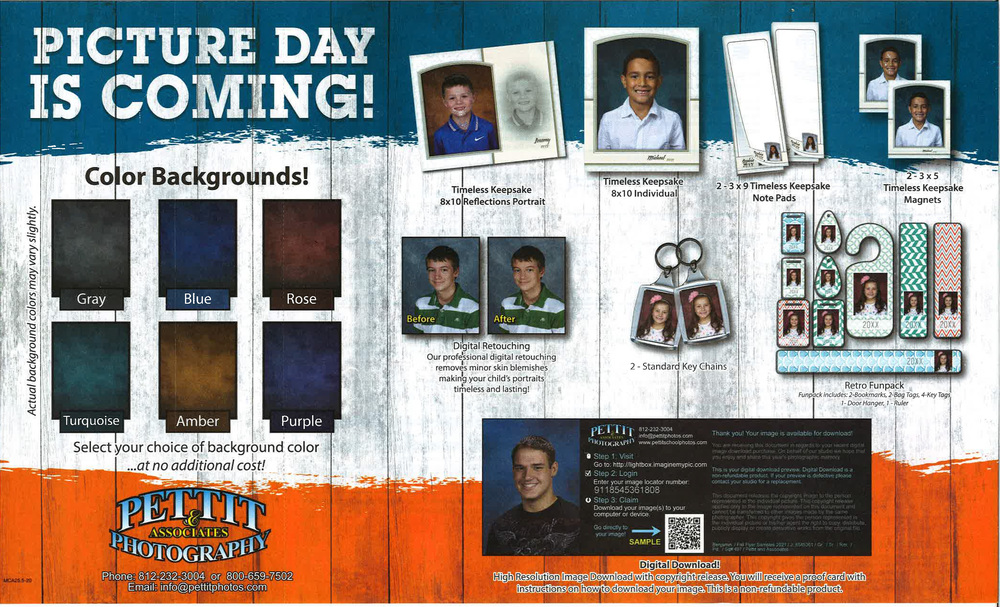 information for school portrait day