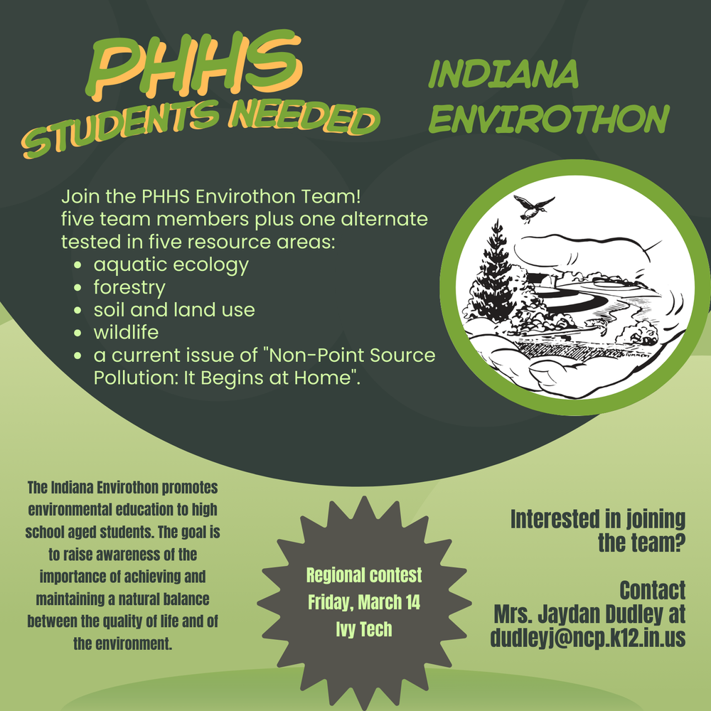 graphic with information for the Envirothon  team callout