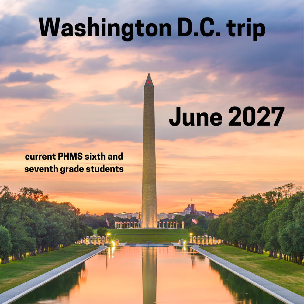 photo of the Washington Monument with the words Washington D.C. trip- June 2027