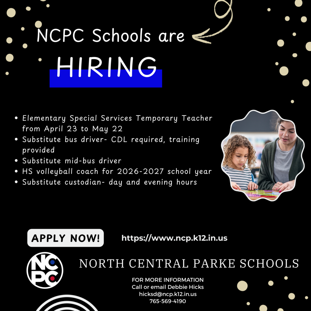 graphic with a photo of a student and a teacher and information for current employment opportunities