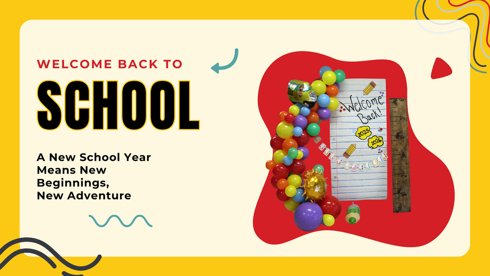 graphic with the words Welcome Back to School