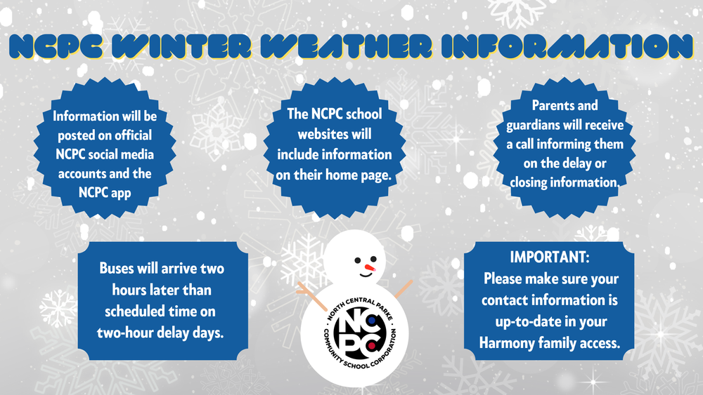 winter themed graphic with information for winter weather information