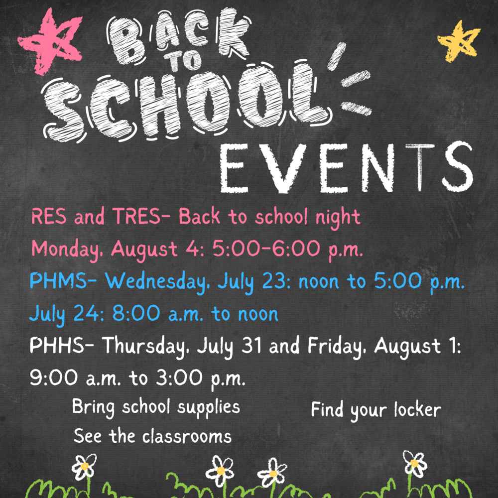 back to school events dates