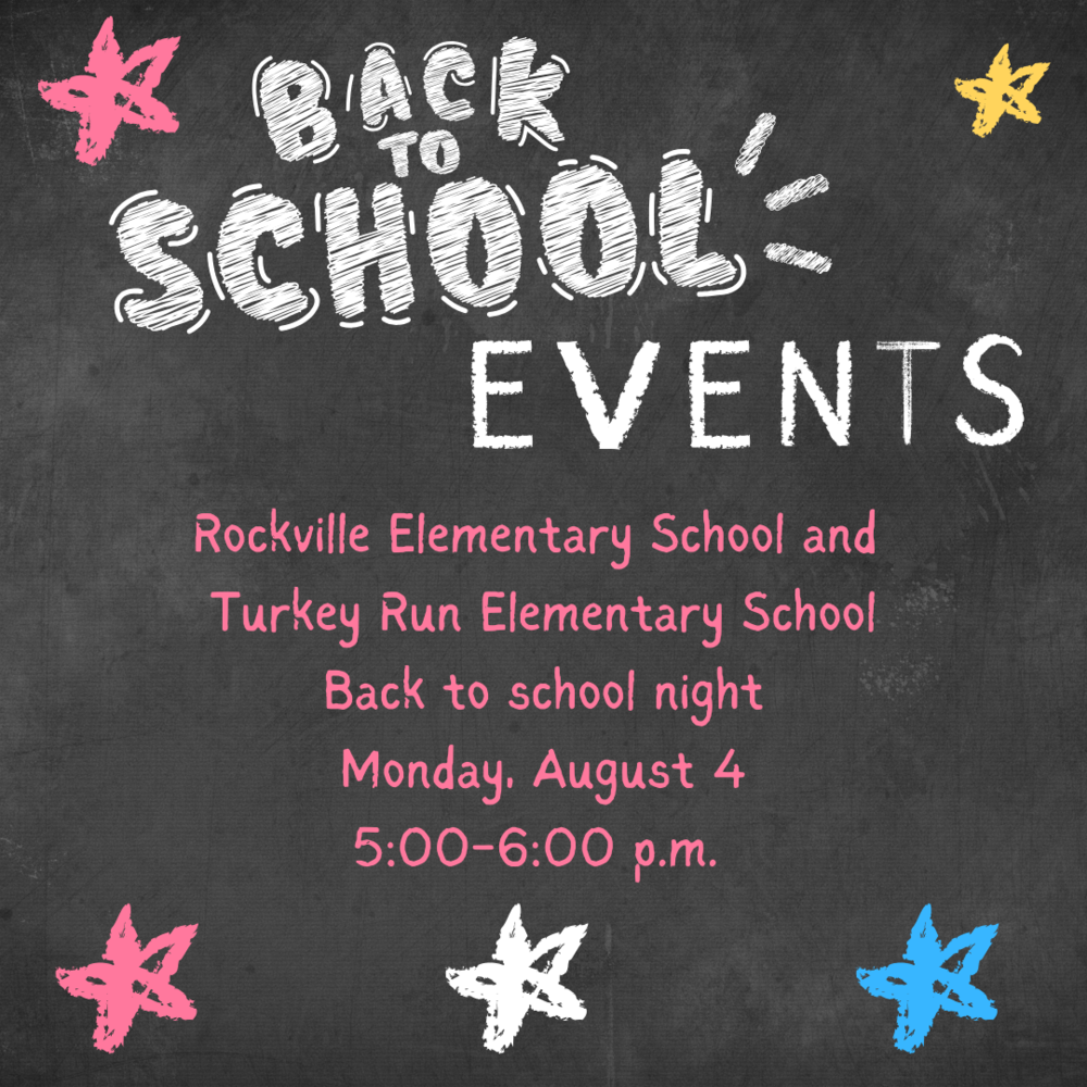 graphic showing Back to School Night times