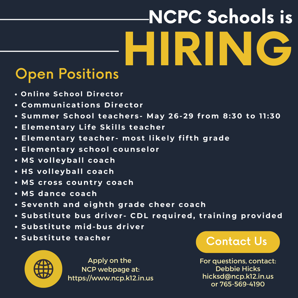 graphic with a listing of employment positions