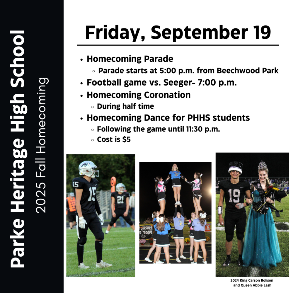 graphic with Homecoming photos and information for Homecoming