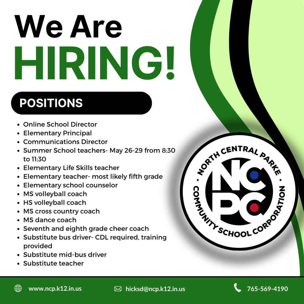 graphic with the NCPC logo and employment positions