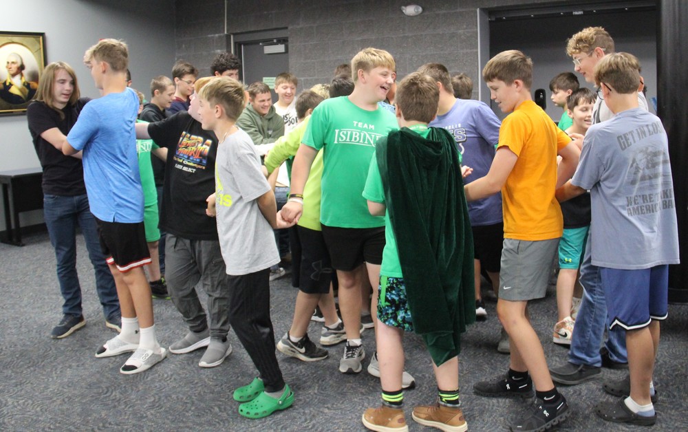 students playing the knot game