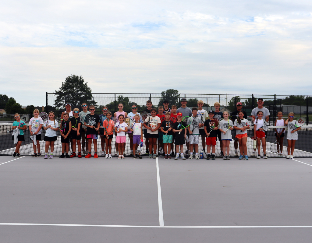 Tennis Camp Participants posing for a photo, summer 2026.