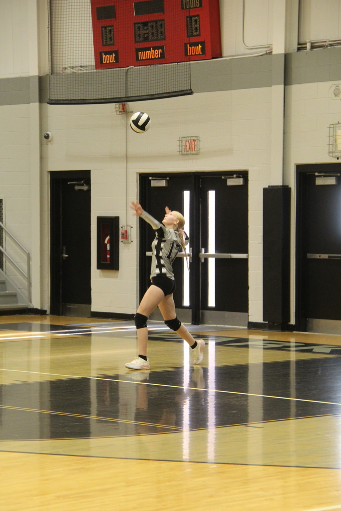 Volleyball Player serving the ball. 