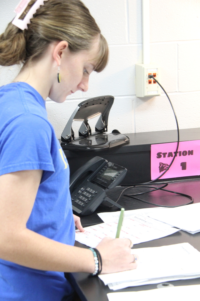 Education Professions student grading papers. 