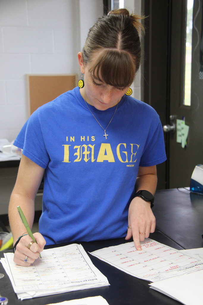 Education Professions student grading papers. 