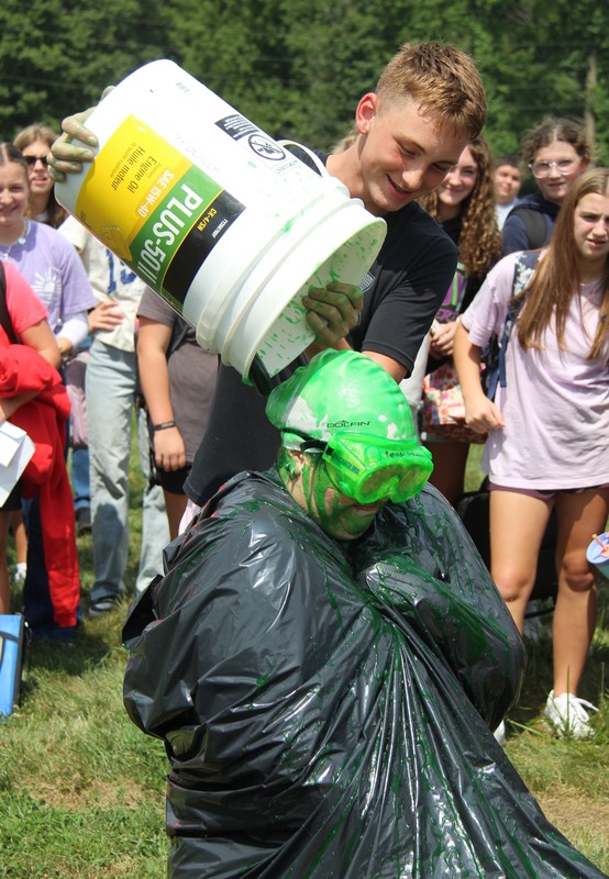 a student sliming a teacher