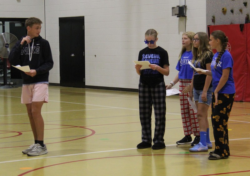 five house leaders talking to their members
