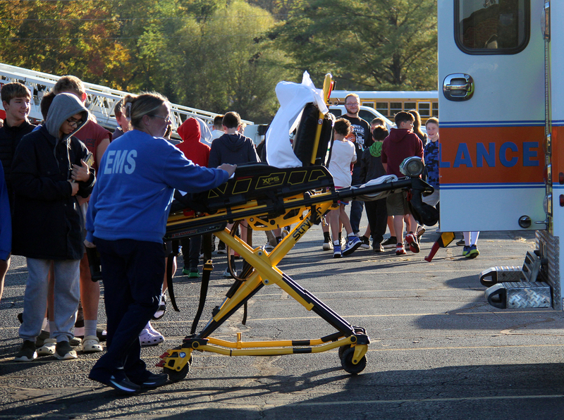 ambulance staff with a stretcher