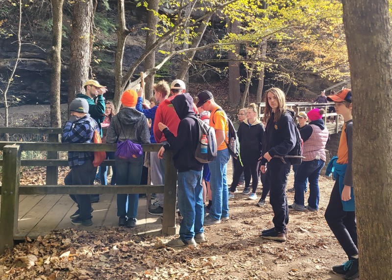 students standing in a group at the state park