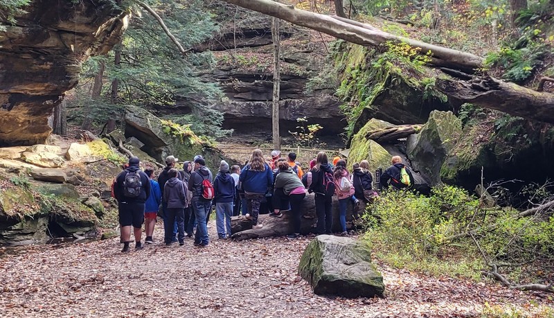 students standing in a group at the state park