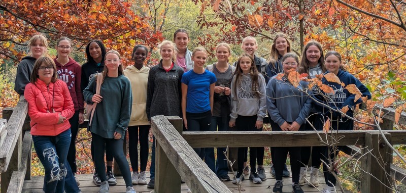 students standing in a group at the state park