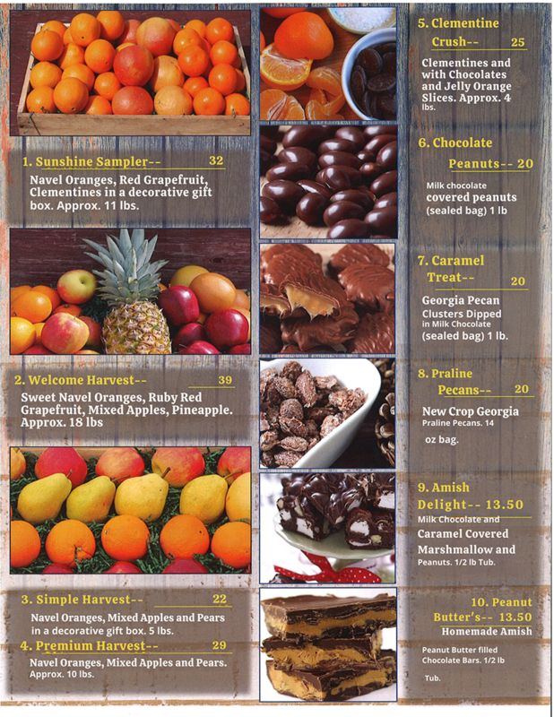 flier with photos of fruit and information