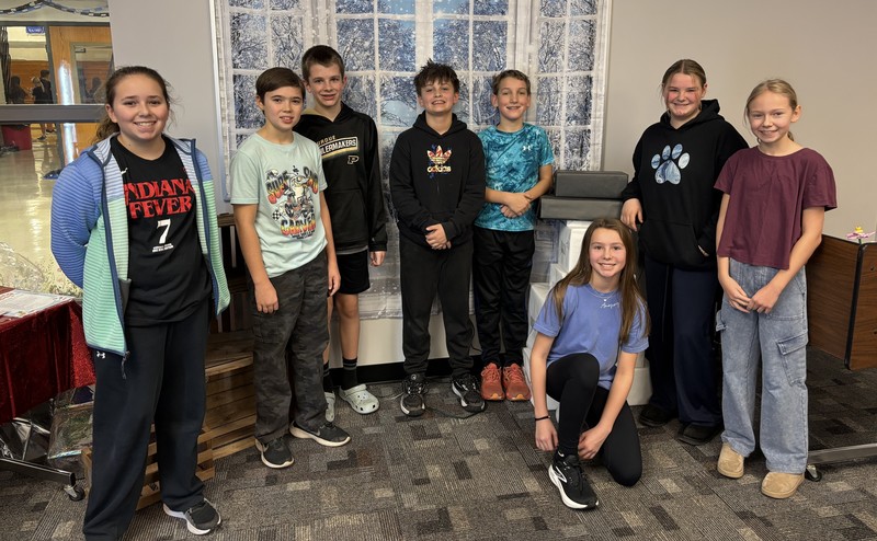 students standing in a row