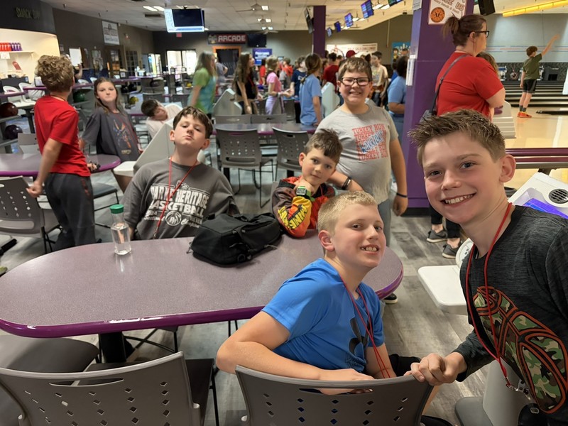 students at the bowling alley