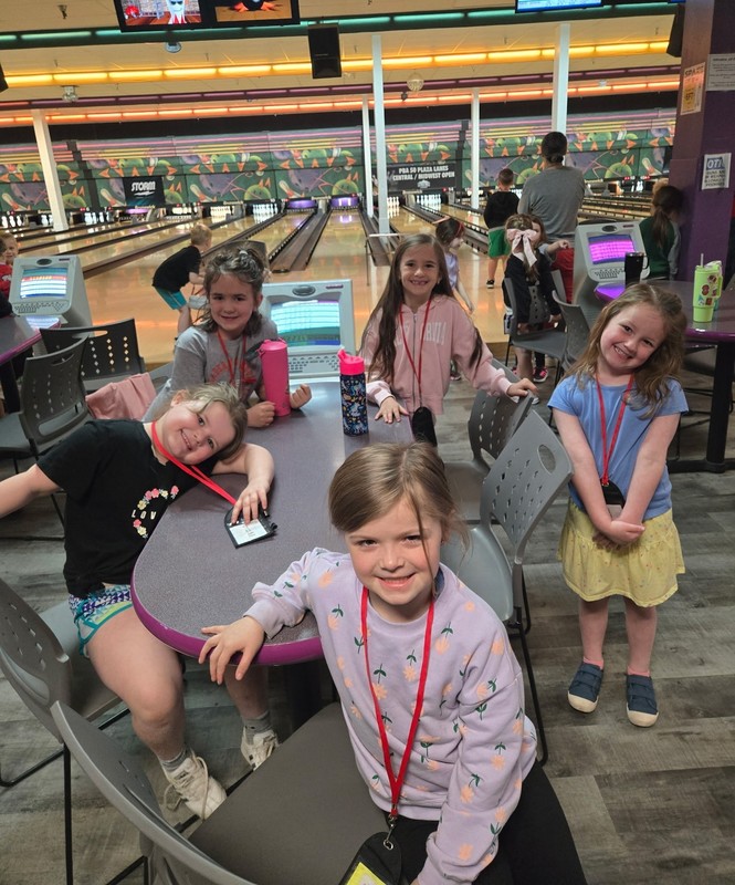 students at the bowling alley