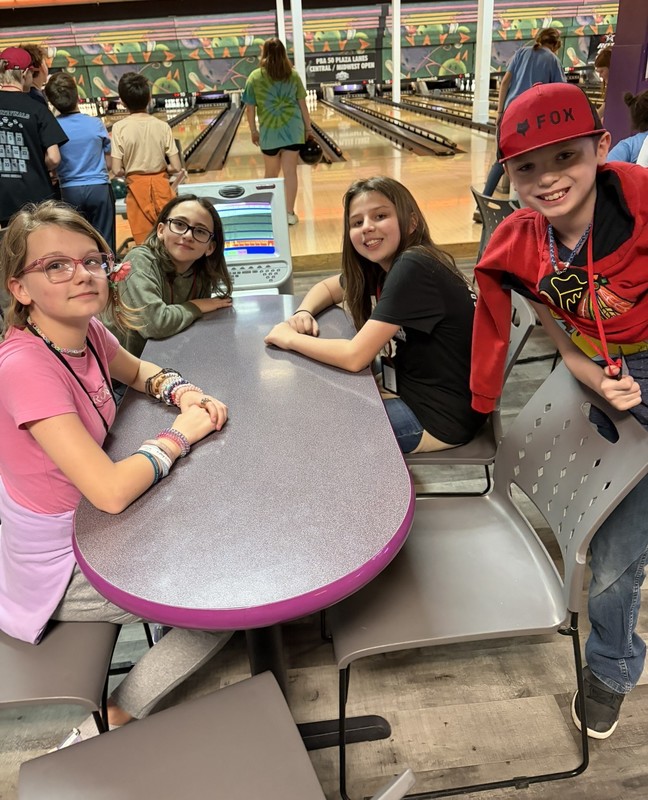 students at the bowling alley